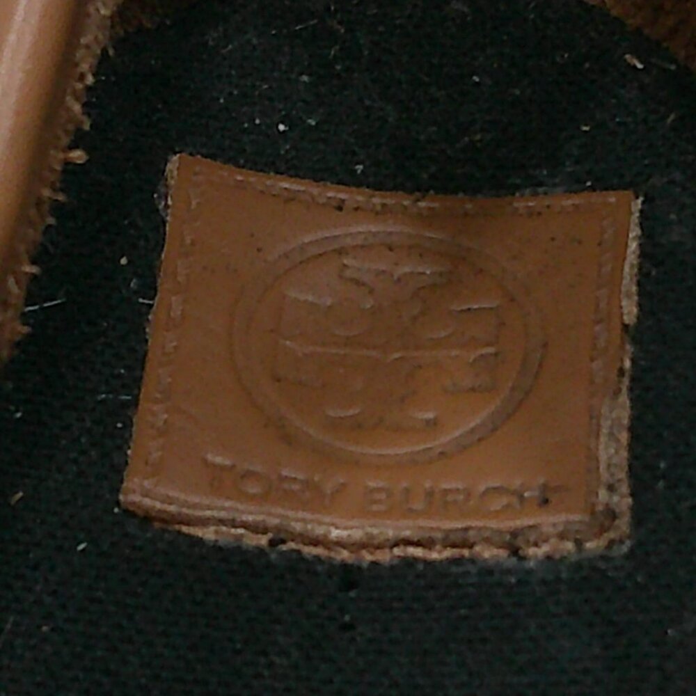 Tory Burch Majorca Peep Toe Wedge Canvas Black Tan Espadrille SZ 38.5 | 8.5 M - Picture 4 of 12